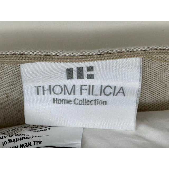 Thom Filicia Home Collection Striped Border Decorative Pillows, Pair For Sale - Image 12 of 12