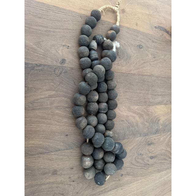 African Pair of Vintage African Clay Bead Strands For Sale - Image 3 of 7