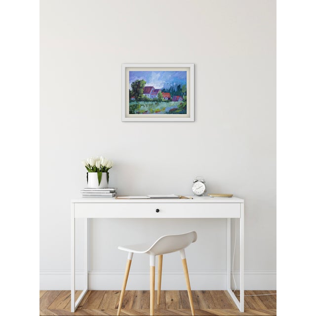 Textile Oil Landscape — Modern Contemporary Painting For Sale - Image 7 of 9