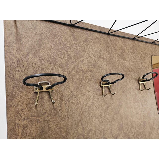 Mid-Century Modern Wall Coat Rack in Skai with Mirror, 1960 For Sale - Image 6 of 14