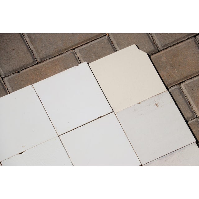 1900s Portuguese Large Antique White & Cream Tiles Set of 32 For Sale - Image 11 of 18