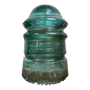 Vintage Hemingray 12 Aqua Teal Glass Insulator