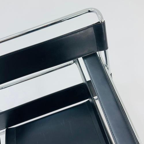 Mid-Century Black B3 Armchair in the style of Marcel Breuer, Germany, 1990s For Sale - Image 9 of 11