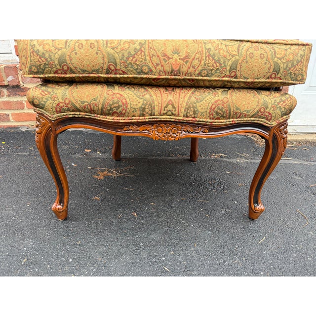 Pair of Vintage Ethan Allen French Louis XVI Style Bergères Armchairs. For Sale - Image 17 of 17