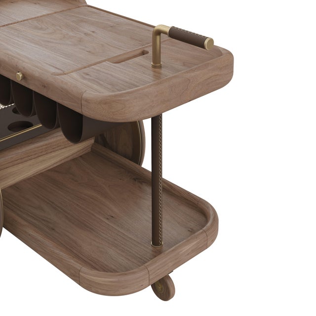 Brinsley Bar Cart by Wood Tailors Club For Sale - Image 11 of 18