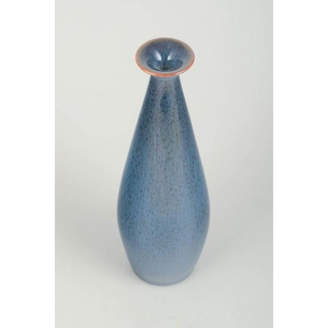Carl-Harry Stålhane for Rörstrand Vase, mid-20th century. Elegant drop-shaped stoneware vase with a narrow neck and flared...