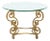Art Deco Glass Top Giltwood Circular Side Table For Sale