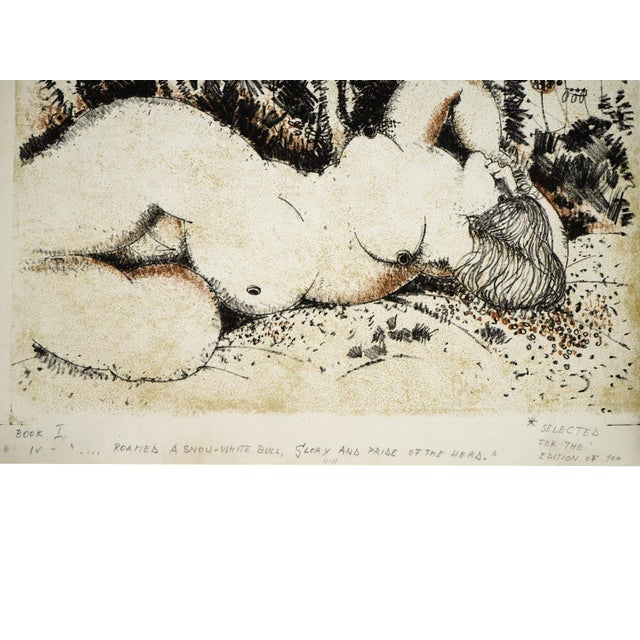 Pair of Vintage Federico Righi Italian Limited Edition Lithographs, Nude Studies For Sale - Image 4 of 8