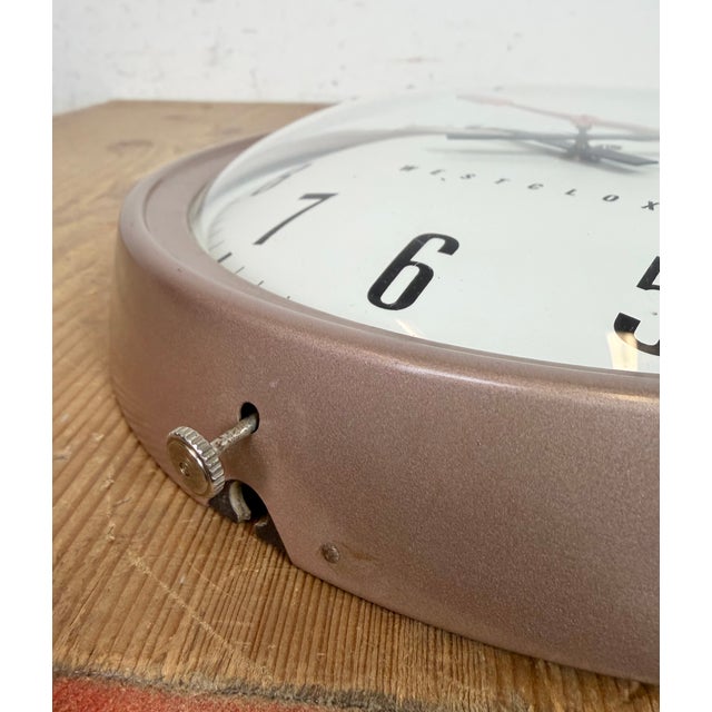 Industrial Brown Electric Station Wall Clock from Westclox, 1960s For Sale - Image 14 of 18