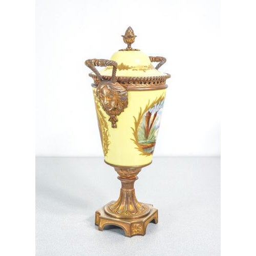 Metal Hand-Painted Vases with Bronzes from Sèvres, 1800s, Set of 2 For Sale - Image 7 of 18