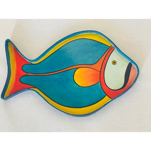 Vintage Handpainted tropical fish tray.