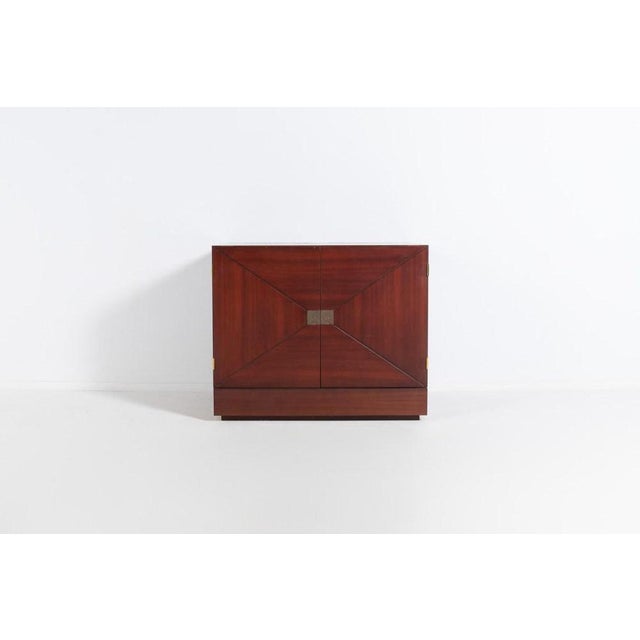 Vintage Bar Cabinet with Brass Markings For Sale - Image 16 of 17