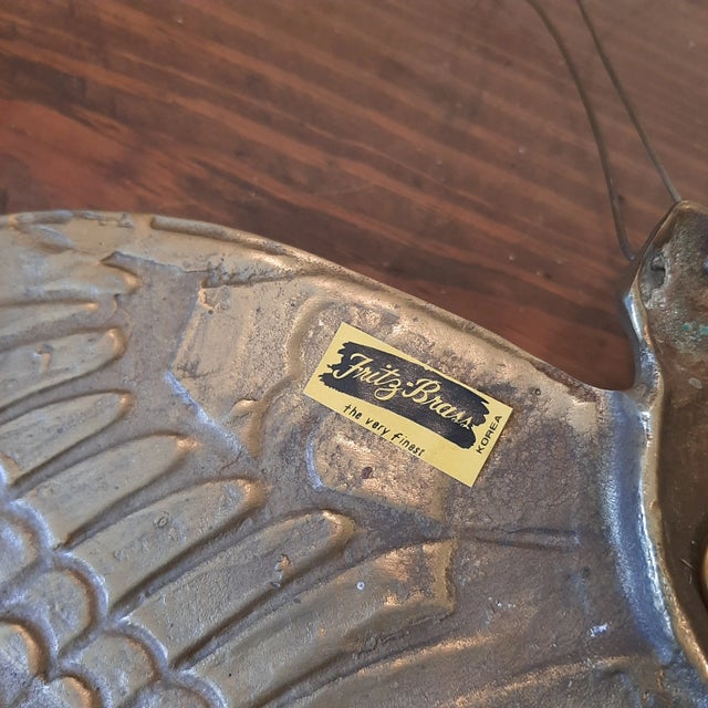 Brass Vintage Solid Brass Butterfly Wall Sculpture Large XL For Sale - Image 8 of 13