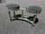 Swedish painted bench with double seats. Louis XVI in style. Upholstery appears to be velvet