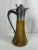 Early 20th Century Antique Diamond Point Amber Glass Ewer Style Pitcher Pewter Lid & Handle-Rare! For Sale - Image 5 of 8