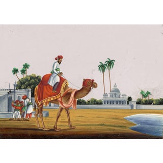 Indian Company School, Government Messenger on a Camel, 1800s, Gouache Paper For Sale