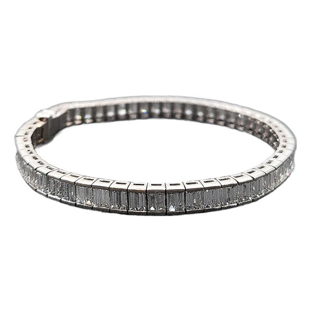 11.00 Ct Channel Set Baguette Tennis Bracelet For Sale