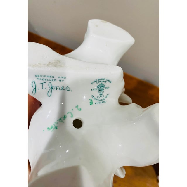 White Vintage English Staffordshire Ceramic Cockatoo Signed by T.J.Jones For Sale - Image 8 of 8