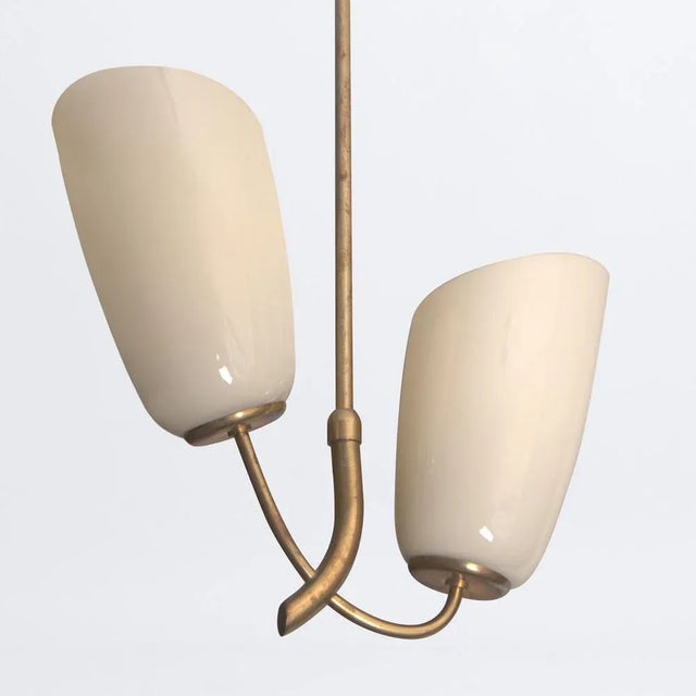Metal Pendant Light with 2 Shades, 1950s For Sale - Image 7 of 8
