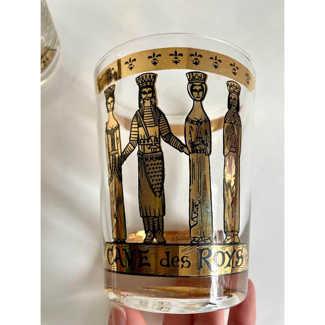 Mid-Century Modern Mid-Century Modern "Cave Des Roys" Hollywood Gentleman's Club Glasses Set of 5 For Sale - Image 3 of 7
