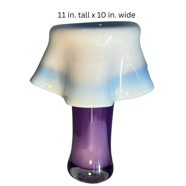 Art Glass Purple White Draped Vase Signed Rich Pitkethly For Sale - Image 18 of 18