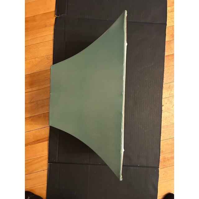 Glass Mid 20th Century Art Nouveau Green Glass Table Lamp For Sale - Image 7 of 12
