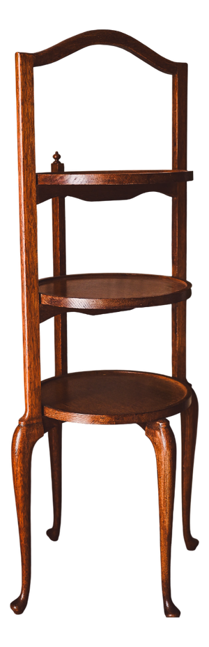 Queen Anne Oak 3-Tier Cake Cabinet from H.Pander & Zonen, 1920s