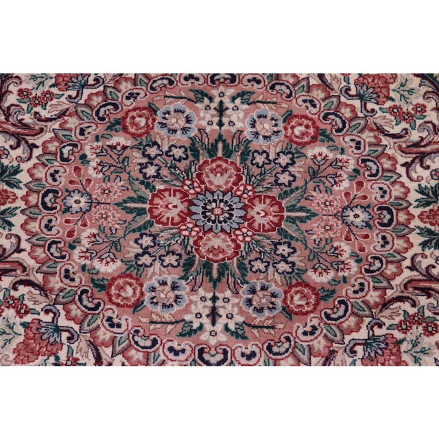 Shabby Chic Kashan Pak-Persian Green/Ivory Wool Rug - 9'2'' X 12'3'' For Sale - Image 4 of 8