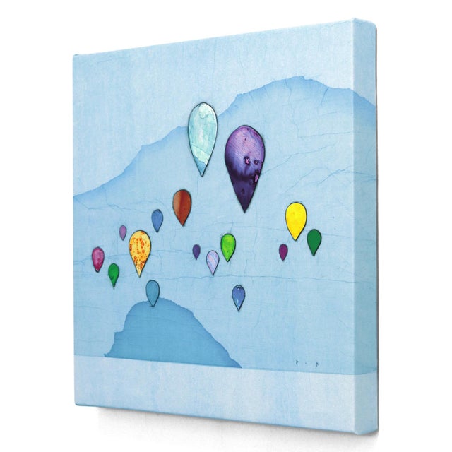 Boundless Flight I - Minimalist Blue Landscape Mountains Original Artwork by Peter Kuttner For Sale In Los Angeles - Image 6 of 9