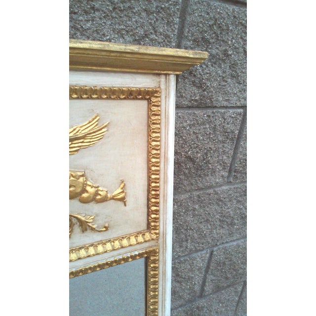 Labarge Vintage Ivory and Gilt Neo-Classical Trumea Mirror-Italy For Sale - Image 4 of 6