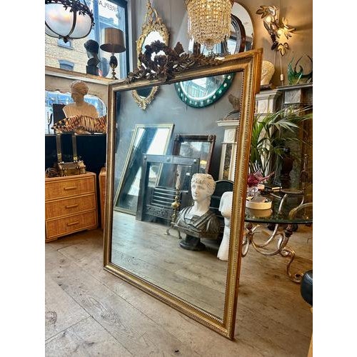 Antique French Louis XVI Style Gilt Mirror, 1850 For Sale - Image 13 of 14