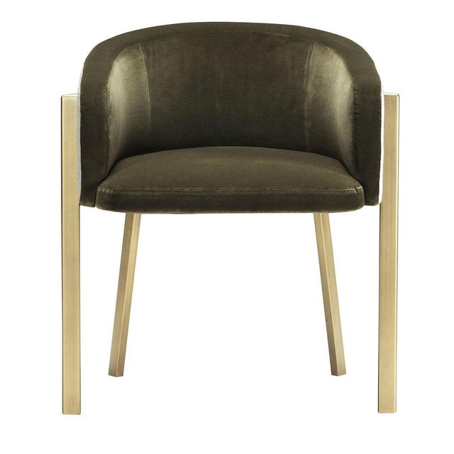Arch Mousse Velvet and Brass Chair by Richard Hutten For Sale - Image 6 of 6