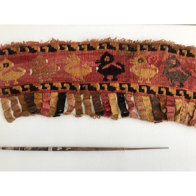 Wood Two Framed Pre-Columbian Textile and Tools Chimu Chancay Culture For Sale - Image 7 of 11