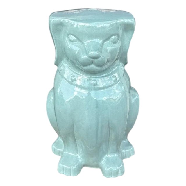 Foo Dog Celadon Glaze Garden Stool For Sale