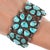 Native American 6.75" 40's-50's Navajo silver turquoise cluster cuff bracelet For Sale - Image 3 of 11