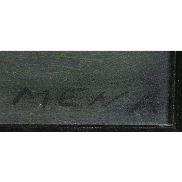 Yellow/Green 2004. Oil/Acrylic on Canvas. Signed lower right Image: 34.5" x 47". Framed: 49" x 37". Rigoberto Mena Santana...