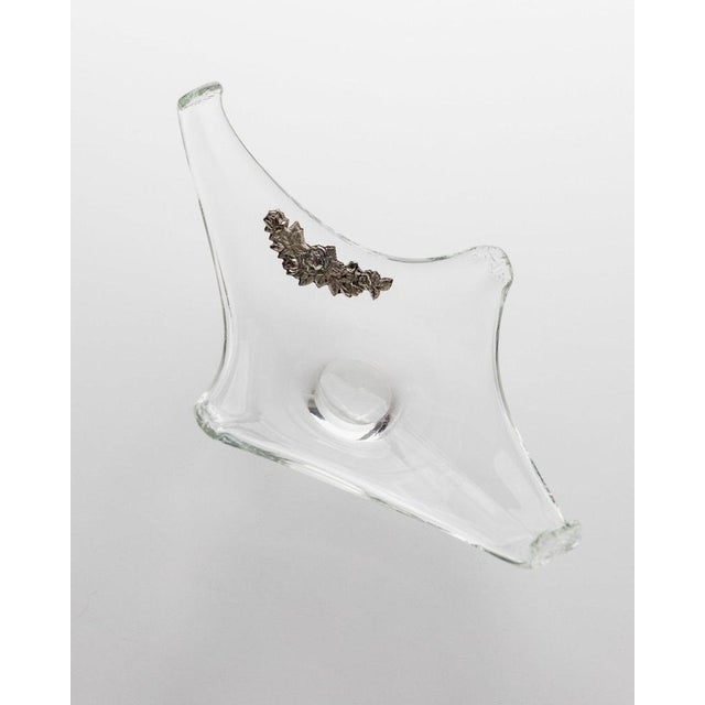 Vintage Murano Glass Bowl with Silver Detail, Italy, 1970s For Sale - Image 5 of 11