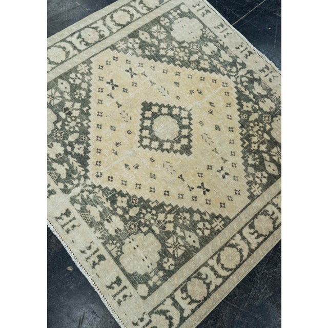Textile Turkish Vintage Square Rug 3' x 2'9" #20775 For Sale - Image 7 of 8