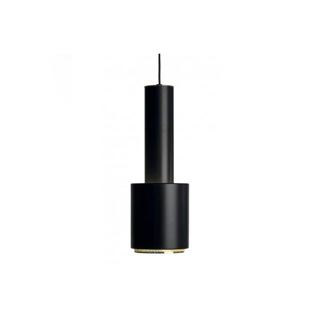 Artek Black A110 Hand Grenade Pendant Lamp with Brass Details by Alvar Aalto for Artek, 1950s For Sale - Image 4 of 4
