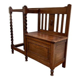English Barley Twist Umbrella/Walking Stick Entry Bench, Antique For Sale