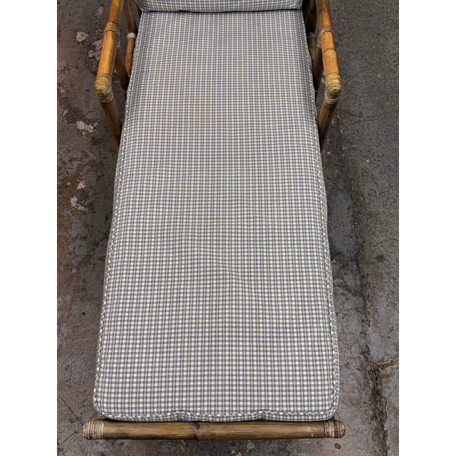 McGuire Furniture Bamboo Chaise Lounge, Circa 1970's For Sale - Image 9 of 12