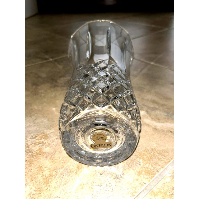 21st Century 24 Lead Crystal Oneida Capri Glass Diamond Vase With Lid