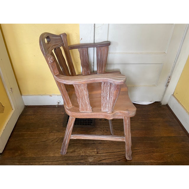 Rustic Vintage 1963 Attributed to A. Brandt Ranch Oak Rustic Captains Chair For Sale - Image 3 of 11