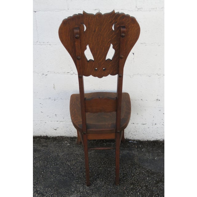Wood Michigan Chair Co Early 1880s Gothic Carved Side Accent Desk Chair 6123 For Sale - Image 7 of 11