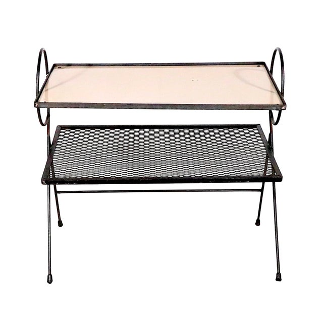 Mid-Century Modern Mid Century Wrought Iron Table Stand For Sale - Image 3 of 10