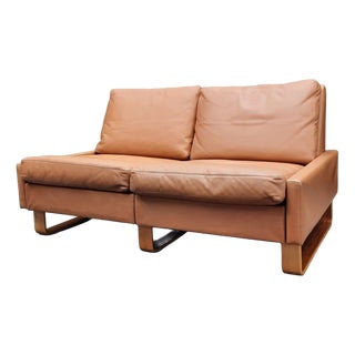 Model Conseta Two-Seater Leather Sofa by Wilhelm Möller for Cor, 1960s For Sale