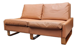 Model Conseta Two-Seater Leather Sofa by Wilhelm Möller for Cor, 1960s