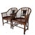 Burnt Umber Late 20th Century Attributed to Theodore Alexander Chinoiserie Bamboo Pavilion Armchairs With Custom Silk Down Cushions For Sale - Image 8 of 16