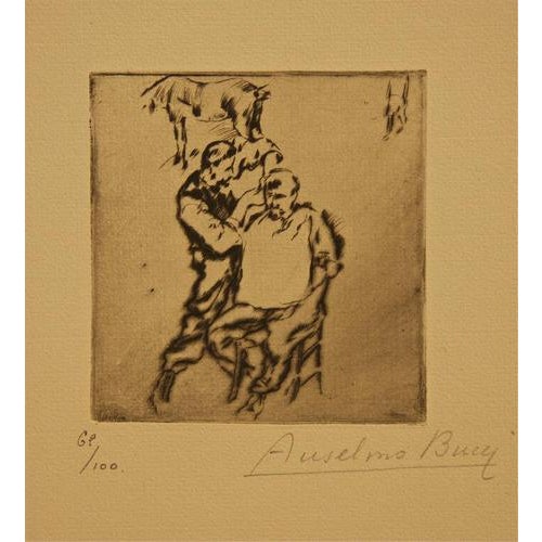 Etching and drypoint on paper. from the collection "Croquis du front Italien" - Album I. Hand signed and numbered. Edition...