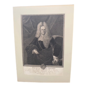 17th-Century Engraving Portrait of Paulus Von Stetten by Johann Balthasar Probst.